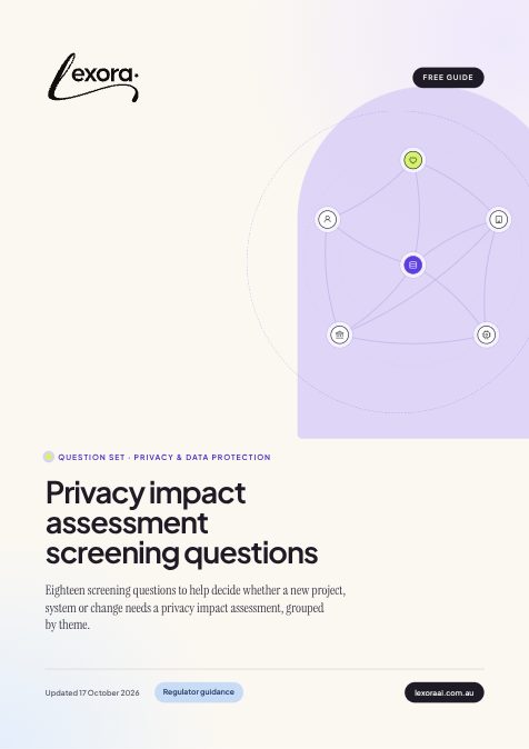 Cover of the free guide: Privacy impact assessment screening questions
