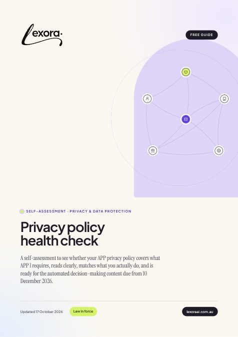 Cover of the free guide: Privacy policy health check