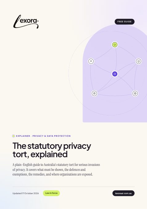 Cover of the free guide: The statutory privacy tort, explained