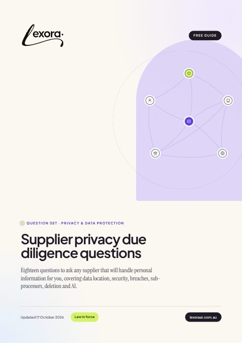 Cover of the free guide: Supplier privacy due diligence questions